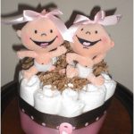 Smiling Twins Diaper Cake
