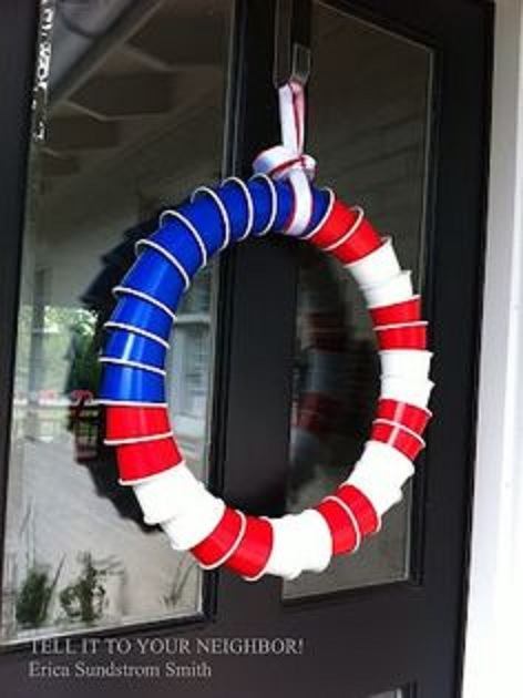 Paper Cup American Flag Garland