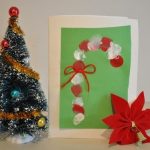 Finger Print Candy Cane Card