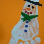 Foot Print Snowman Card