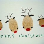 Thumb Print Reindeer Card