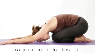 prenatal Balasana yoga pose