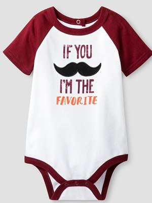 Moustache Red Body suit for babies