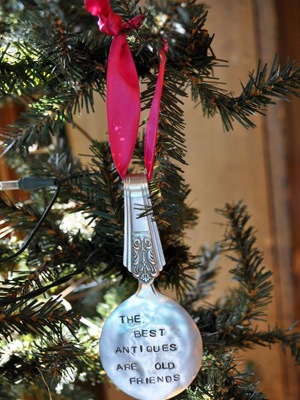 Silver spoon ornament