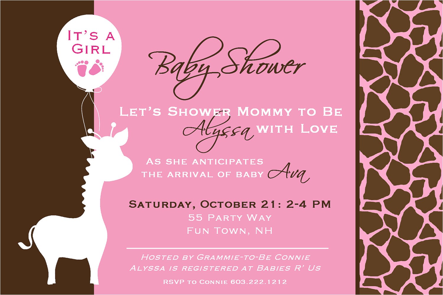 Free Printable Giraffe Baby Shower Invitations Templates Giraffe Baby 