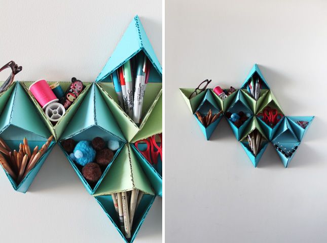 A Triangular Paper Wall Storage System