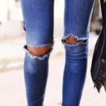 Open Knee Distressing Jeans