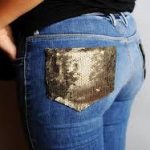 Sequin Decoration on Jeans Pocket