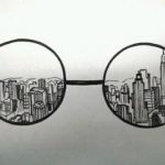 City through spectacles