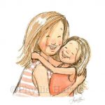 Simple mother and daughter embrace