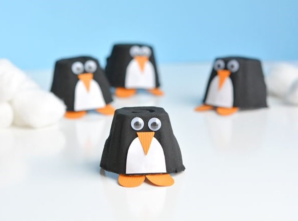 Egg Carton Penguin Dolls