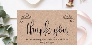 baby shower thank you cards