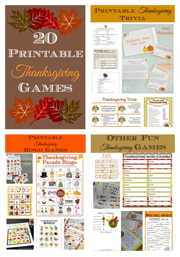 Printable thanksgiving games