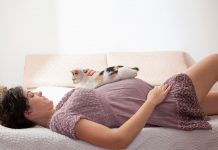 Pregnant Woman With Cat