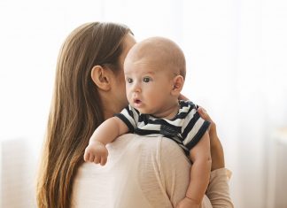 burping a baby