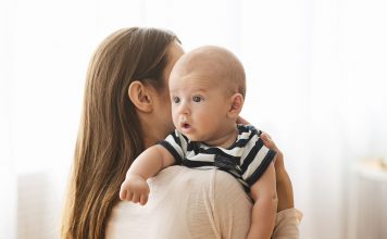 burping a baby