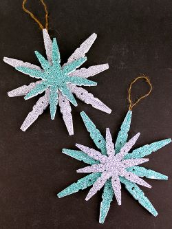 clothespin snowflakes