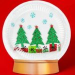 paper plate snow globe